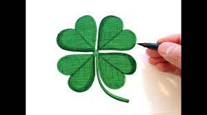 Make a pattern of vs on the leaves for the veins. How To Draw A Four Leaf Clover Youtube