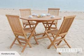 Bali Solid Teak D120 Octangle Table With 4 Chairs Trade Me Ifurniture Shop Check Our Bali Wood Patio Furniture Teak Outdoor Furniture Outdoor Folding Table