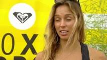 Erin Comstock rides the Ollie Pop Roxy Snowboard