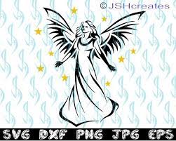 Angel Svg Guardian Angel Svg Svg Clipart Decal Eps Dxf Etsy In 2021 Angel Wings Clip Art Angel Decals Angel Vector