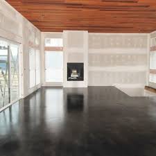 Stained Concrete Floor Could Do This In A Finished Basement Instead Of Installi Concrete Floors In House Concrete Stained Floors Concrete Floors Living Room