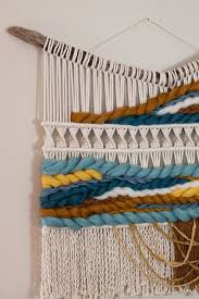 Blue And Yellow Macraweave Xl Macraweave Etsy Macrame Wall Hanging Diy Yarn Wall Art Weaving Wall Hanging