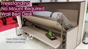 Compatto Freestanding No Mount Desk Wall Bed In Horizontal Open Youtube The studybed added an extra room to our house and maximizes the usage of the smallest bedroom.