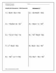 Learn about simplifying expressions with free interactive flashcards. Distributive Property Worksheets Simplify
