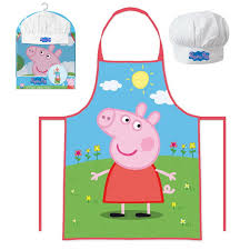 О, кто не слышал об этом современном мультсериале? Conjunto Delantal Y Gorro Cocina Peppa Pig Kilumio