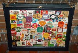 Advertising Beer Coaster Collage Picture Made In An Old Window Sash Beer Coaster Art Coaster Art Beer Coasters