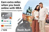 Cedar miles mastercard by bank audi; Mea Middle East Airlines Years Of Exceptional Travel Between Bank Audi And Mea