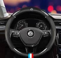 Car Carbon Fiber Steering Wheel Cover 38cm for DongFeng AX4 AX5 AX6 AX7 Auto