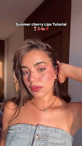 Summer cherry lips tutorial 🍷🍒🍉💋🍓, #lipscomb #lipstutorial #summerlips  #maybelline