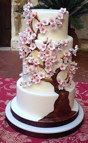 Almond Tree In Blossom Cake Cherry Blossom Cake Cake Art Wedding Cakes With Cupcakes