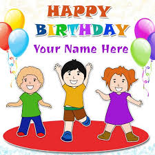 Birthday Wishes With Name And Photo For Kids Pin By Elizabeth Pomales On Birthdays Birthday Cartoon Birthday Card With Name Kids Birthday Cards
