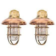 Pair Of Dutch Copper And Brass Nautical Sconces 1stdibs Com Nautical Outdoor Lighting Copper Outdoor Lighting Sconces Wall Lamps