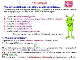 For example, 25% of x is 5. Maths Notes Number 7 Percentages Www Mrbartonmaths Com