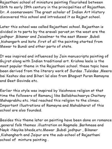 Rajasthani Miniature Painting Overview | PDF | Paintings | Plastic Arts