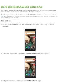 Hard Reset MAXWEST Nitro 5 Go ...