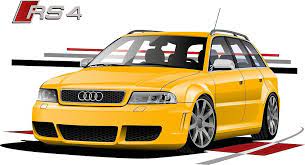 Audi Rs4 B5 Yellow By Grigorii4617 Redbubble Audi Rs4 Audi Audi Cars