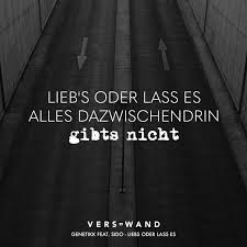 Lieb S Oder Lass Es Alles Dazwischendrin Gibts Nicht Genetikk Feat Sido Visual Statements Liebes Rap Zitate Rapper Zitate Spruche Zitate
