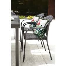 Style Selections Pelham Bay Black Wicker Stackable Metal Stationary Dining Chair S With No Fabric Woven Seat Lowes Com In 2020 Steel Dining Chair Dining Chairs Outdoor Chairs