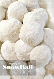 Christmas cookies don't have calories, so bake up a batch of every single one. Christmas Coconut Snowball Cookies With Coconut And Powdered Sugar