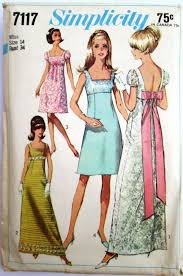 Simplicity 7117 Womens Empire Waist Dress Sewing Pattern Etsy Simplicity Patterns Dresses Vintage Dress Patterns Prom Dress Pattern
