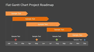 flat roadmap gantt chart with milestones slidemodel