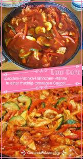 Zucchini Paprika Hahnchen Pfanne In Einer Fruchtig Tomatigen Sauce Paprika Hahnchen Zucchini Hahnchen Pfanne