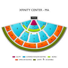 xfinity center mansfield ma seating chart with seat numbers