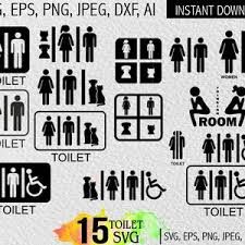 Svg Toilette Zeichen Svg Toiletten Wc Tur Aufkleber Wc Etsy