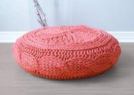 Perfect for embellishing sofas and beds and giving life to your living space through the joys of knitting, these cushion knitting patterns are the perfect project to cosy up your home or even for a housewarming gift! Diy Knitting Pattern Cable Knit Footstool Cover Fits Etsy Chunky Knitting Patterns Diy Knitting Knitting Patterns