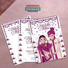 Gujarati Wedding Invitation And Envelope Cover Illustrated And Designed By Scd Balaji Indian Il Wedding Invitation Cards Invitation Card Design Marriage Cards