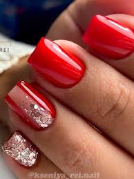 Check out these nail art ideas and pick the one for your next mani. So Cute Short Acrylic Nails Ideas You Will Love Them Red Nails Glitter Red And Silver Nails Christmas Nails Glitter