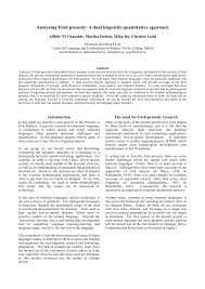 There are several spelling alphabets in use in international radiotelephony. Pdf Analysing Irish Prosody A Dual Linguistic Quantitative Approach