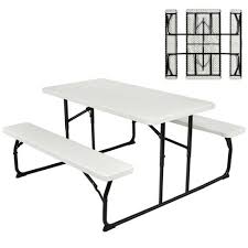 This woodworking project was about 6 foot picnic table plans free. Foldable Picnic Table Bench Set Outdoor Camping For Patio Backyard White Target