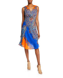 Agatha Paisley Print Shift Dress In Blue Glaze Multi