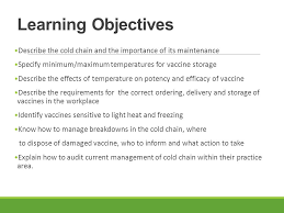 Learning Objectives Describe The Cold Chain And The