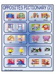 Opposites Pictionary 2 Pictionary Word List Opposites Preschool Opposites