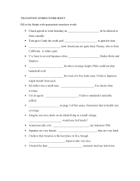 Printables for fourth grade english here is a collection of our printable worksheets for topic using transition words of chapter writing. Transition Words Worksheet