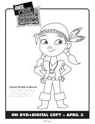 Coloring book pages, disney, handwriting worksheets, junior izzy, kindergarten, preschool, printable previous post :printable disney donald duck painting a picture coloring page. Jake The Neverland Pirates Printable Izzy Coloring Sheet Pirate Coloring Pages Disney Coloring Pages Colouring Pages Disney