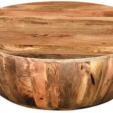 Beliveau Solid Wood Drum Coffee Table In 2020 Drum Coffee Table Coffee Table Wood Round Wooden Coffee Table