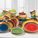 16 PC Fiesta Dinnerware Set Mexican Style Plate Bowl Mug Salad ...