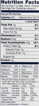 barilla pasta nutrition label