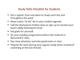 Check spelling or type a new query. Study Skills Checklist For Students Ppt Download