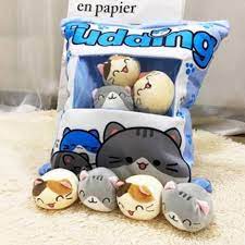 Our stuffed cat toys come in all kinds of sizes and colors—just like the real cats you know and love, but without the shedding! Cute Pudding Bag Kitty Cat Penguin Chick Bear Rabbit Pillow Decorative Stuffed Animal Dolls For Bed Couch Creative Toy Gifts For Teens Girls Kids Bear 8 Stuffed Animals Plush Toys Toys