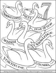 Our 12 days of birdorable continues today with yet another brand new bird species: Seventh Day Of Christmas Seven Swans Swimming Coloring Page The Catholic Kid Catholic Coloring Pages And Games For Children