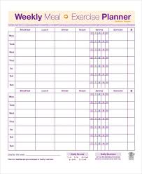 Weekly Meal Exercise Planner Fitness Planner Planner Template Weekly Meal Planner Template