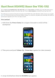 Hard Reset HUAWEI Honor Bee Y541-U02 ...