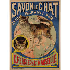 1 599 99 Original Vintage French Poster Advertising Savon Le Chat By Jose Calaos 1920 S By Jose Calaos Vintage French Posters Vintage Posters French Cats