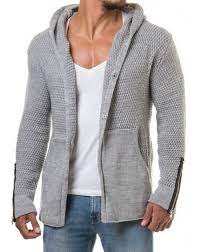 Ce gilet est disponible dans 2 différents il est doté d'une capuche, de manches longues, de 2 poches côtés et d'une coupe droite près du corps. Gilet Long Homme Gris En Maille Fashion Gilet Long Homme Jeans Gris Homme Styles De Mode Pour Hommes