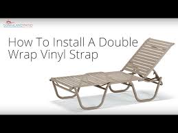 For a double wrap chair or chaise, hold a cloth measuring tape over the rivet hole on one side, wrap it twice on that side, and pull it across and wrap it twice on the. How To Install A Double Wrap Vinyl Strap Youtube