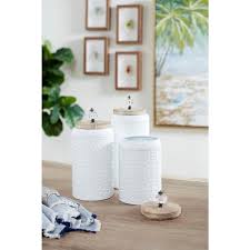 Find everything you need to organize your home, office and life, & the best of our metal containers solutions at containerstore.com. Litton Lane White And Brown Metal Decorative Jars Set Of 3 42994 The Home Depot